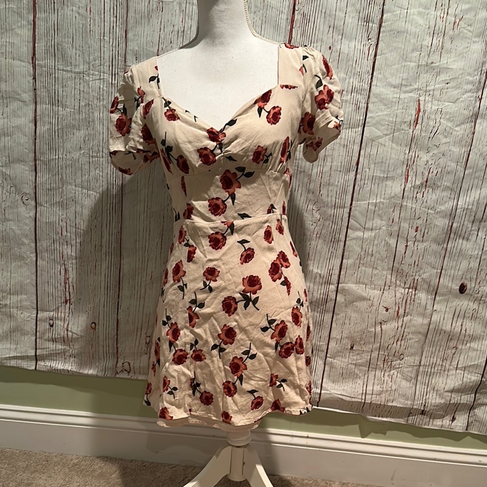 Pink Puff Sleeve Sweetheart Mini Sundress